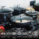 Набір посуду Higher Kitchen HK-305 17 предметів з кришками з гранітним покриттям | каструлі | ківш | сковорода