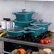Набор кастрюль BMN Collection 10 зелений предметов с крышками алюминий с гранитным покрытием кастрюли ковш сковорода